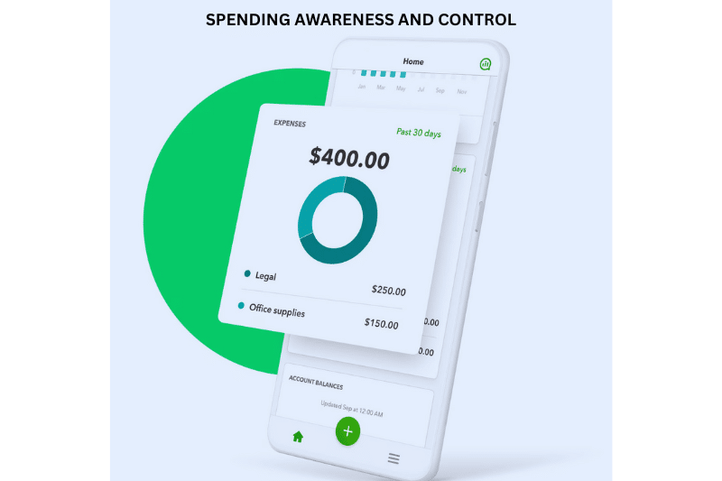 Spending awareness and control demonstrated through expense tracking and budget monitoring tools