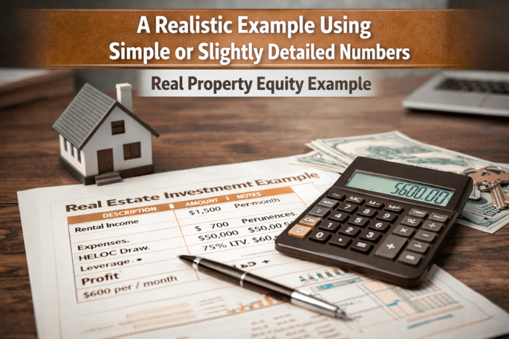 Investment property equity line of credit realistic financial calculation example real estate