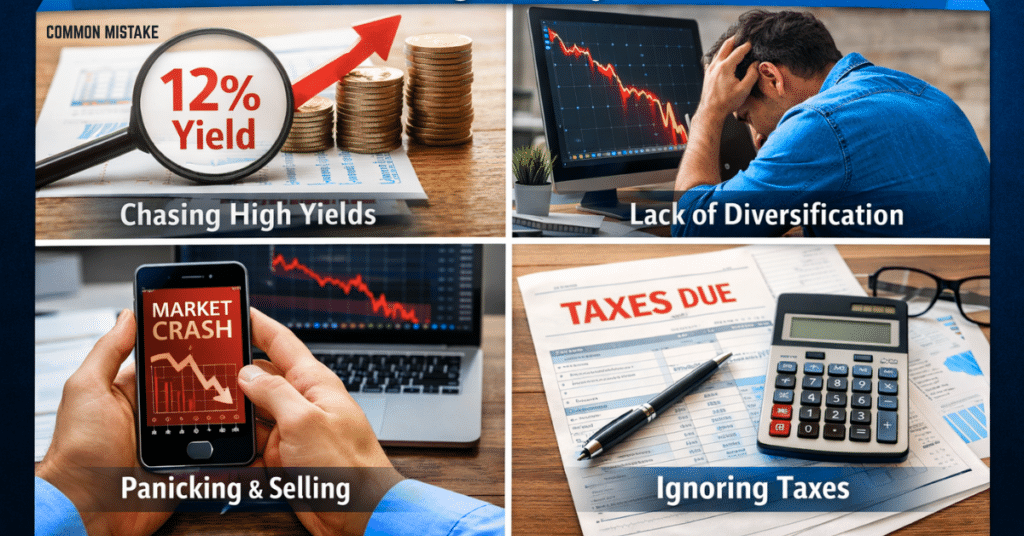 Common beginner mistakes when building monthly income investment portfolio