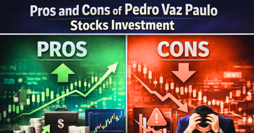 Pros and cons visualization for stock investing strategy with finance theme