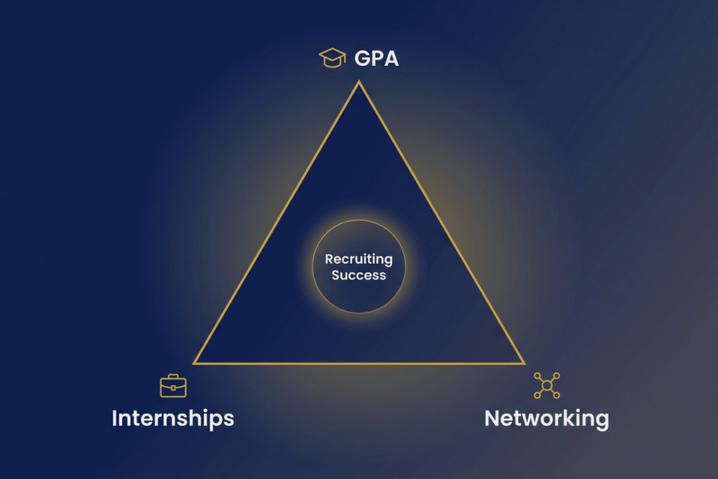 Balance between GPA, internships, and networking for investment banking recruiting